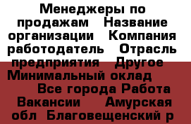 Менеджеры по продажам › Название организации ­ Компания-работодатель › Отрасль предприятия ­ Другое › Минимальный оклад ­ 15 000 - Все города Работа » Вакансии   . Амурская обл.,Благовещенский р-н